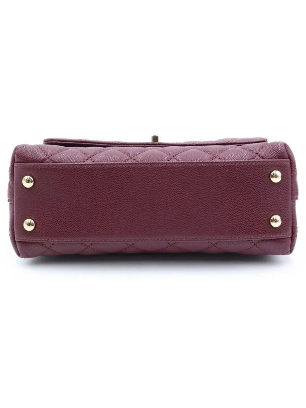 Chanel Coco Handle XS 2-Way Shoulder Bag Caviar Leather Burgundy Gold